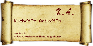 Kuchár Arikán névjegykártya